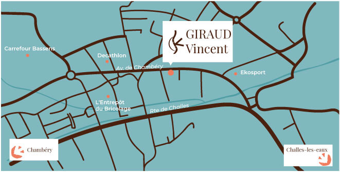 Carte pour localiser le cabinet Giraud Vincent
